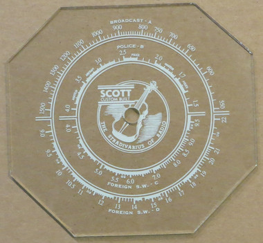 Dial image taken against a tan/brown background to illustrate white dial print. Dial glass is clear other than dial scale printing.