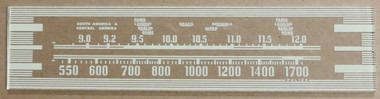 Dial image taken against a tan/brown background to better illustrate the off white dial print. Dial scale is clear glass other than print.