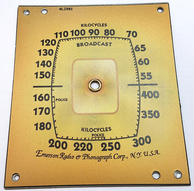 Image of dial as re-installed on set mounting plate with set tuning shaft ring