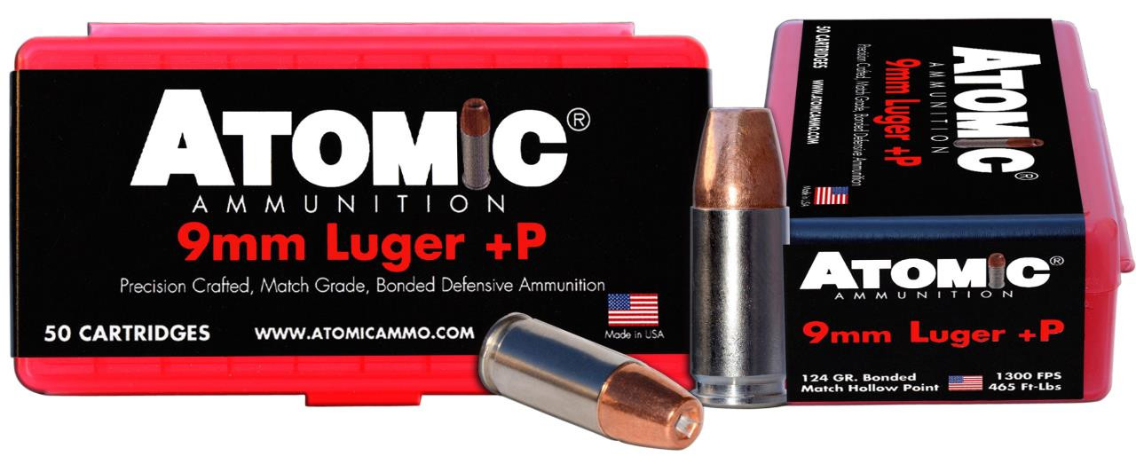 Atomic 00409 Defense 9mm Luger 124 GR Bonded MHP 50 Bx/ 10 Cs - 858767004096