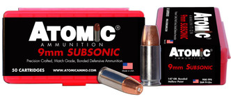 Atomic 00438 Subsonic 9mm Luger 147 GR SubSonic 50 Bx/ 10 Cs - 858767004386