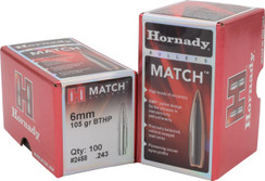 Hornady 2458 Match .243 105 GR 100 Per Box - 902552245802