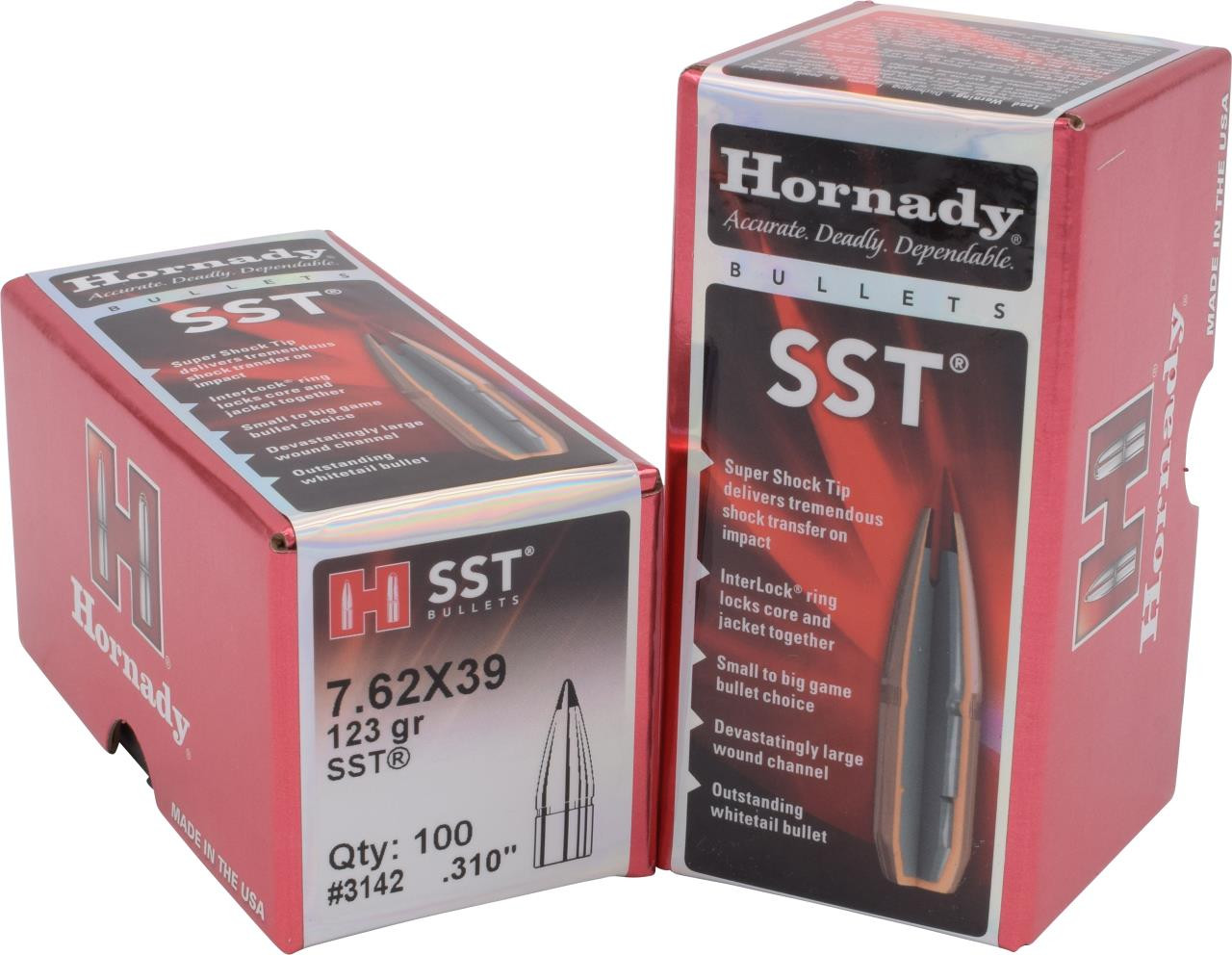 Hornady 3142 Super Shock Tip 7.62mm .310 123 GR SST 100Bx - 902552314270