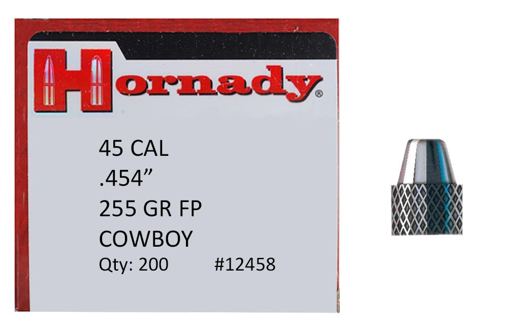 Hornady 12458 Frontier Lead 45 Caliber .454 255 R FP Cowboy 200 Box - 902551245834