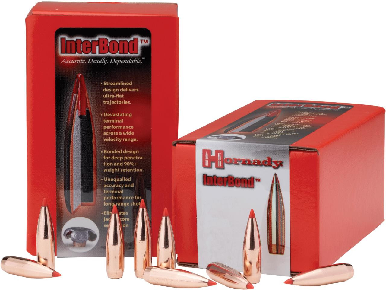 Hornady 30709 Bullet 30 Caliber .308 180 GR InterBond 100 Box - 902553070922