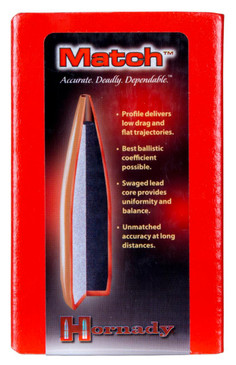 Hornady 3039 Match 308 Caliber .308 Dia 155 GR Hollow Point Boat Tail 100 Box - 902552303908