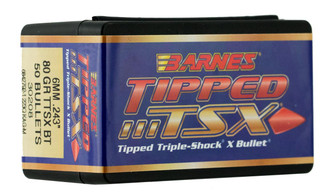 Barnes Bullets 30208 Rifle 6mm .243 80 GR TTSX BT 50 Box - 716876243389