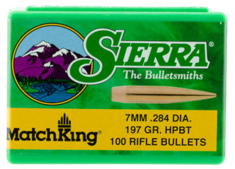 Sierra 1997 MatchKing 7mm .284 197 GR Hollow Point Boat Tail 100 Box - 927630199792