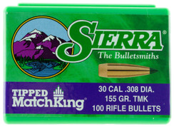 Sierra 7755 Tipped MatchKing 30 Caliber .308 155 GR TMK 100 Box - 927630775590
