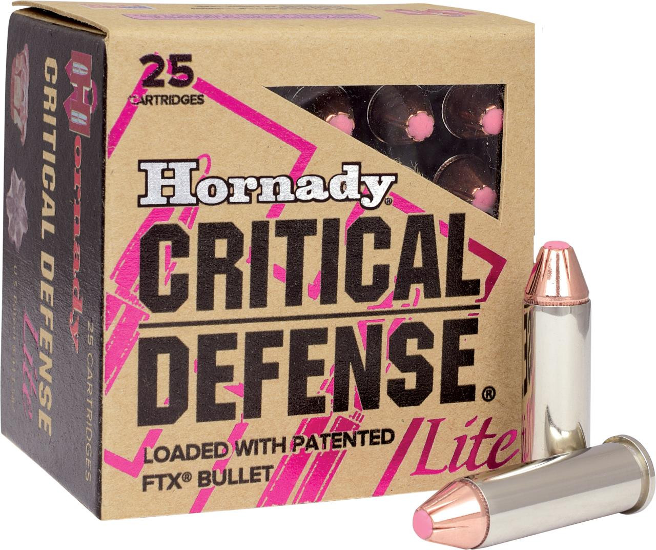 Hornady 90300 Critical Defense Lite 38 Special 90 GR Flex Tip Expanding 25 Bx/ 10 Cs - 902559030036