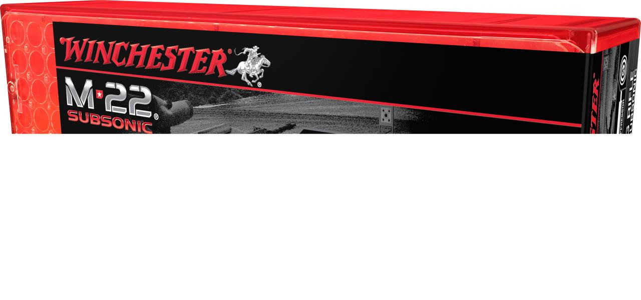Winchester Ammo S22LRTSUP M-22 Subsonic 22 Long Rifle 40 GR Lead Round Nose 100 Bx/ 20 Cs - 208921036348