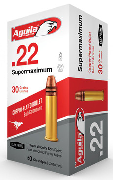 Aguila 1B222298 Super Maximum 22 Long Rifle (LR) 30 GR Solid Point 50 Bx/ 100 Cs - 640420001319
