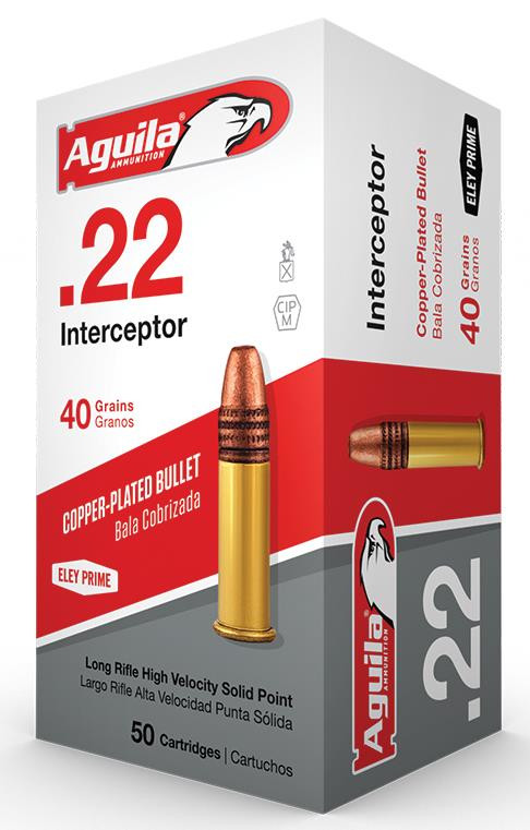 Aguila 1B222320 Interceptor 22 Long Rifle (LR) 40 GR Solid Point 50 Bx/ 100 Cs - 640420001432