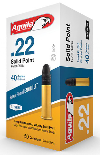 Aguila 1B222332 Standard Velocity 22 Long Rifle (LR) 40 GR Solid Point 50 Bx/ 100 Cs - 640420001050