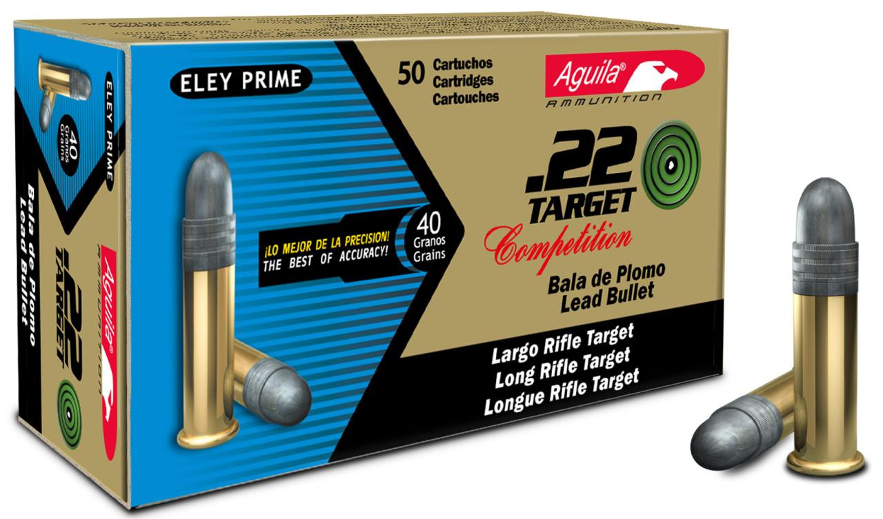 Aguila 1B222500 Target 22 Long Rifle (LR) 40 GR Lead Round Nose 50 Bx/ 100 Cs - 640420001579