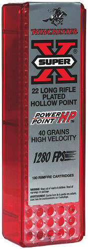 Winchester Ammo X22LRPP1 Super-X 22 Long Rifle 40 GR Power-Point 100 Bx/20 Cs - 208921019440