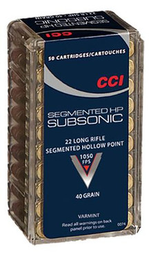 CCI 0074 22LR Subsonic Copper-Plated Segmented HP 40GR 50 Box/100Case - 766830007434