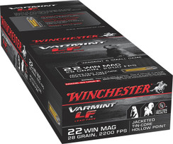 Winchester Ammo X22MHLF Varmint LF 22 Winchester Magnum Rimfire (WMR) 28 GR Jacketed Hollow Point 50 Bx/ 40 Cs - 208921023546