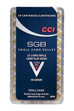 CCI 0058 22LR Small Game 40GR Lead Flat Nose 50 Box/100 Case - 766830005836