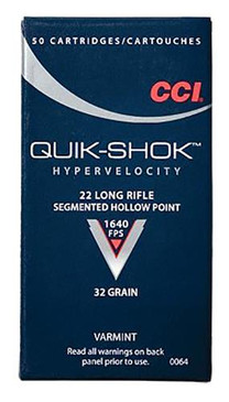CCI 0064 Varmint 22 LR Copper-Plated Segmented HP 32 GR 50 Box/100 Case - 766830006444