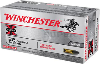 Winchester Ammo XT22LR Super-X 22 Long Rifle 40 GR Lead Round Nose 50 Bx/ 100 Cs - 208921002442