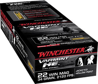 Winchester Ammo S22WM Supreme 22 Winchester Magnum Rimfire (WMR) 34 GR Jacketed Hollow Point 50 Bx/ 40 Cs - 208921012106