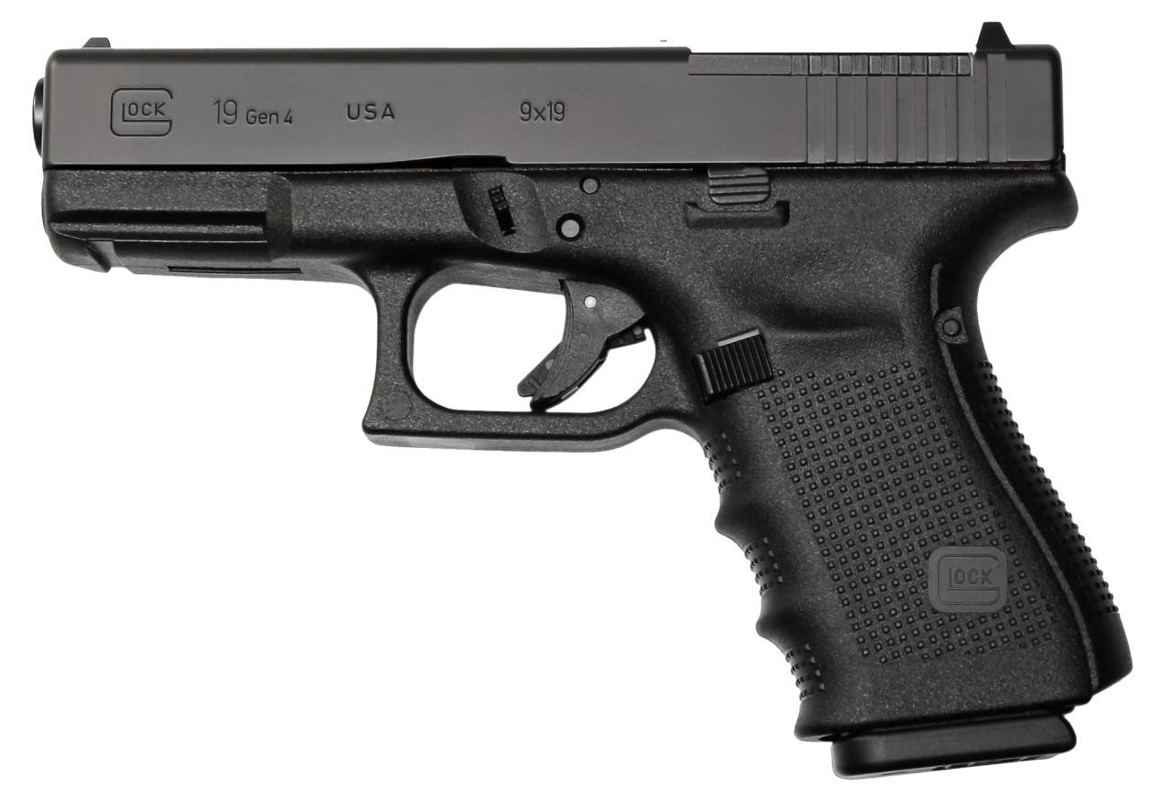Glock PG1950201MOS G19 Gen 4 Compact MOS Double 9mm Luger 4.01" 10+1 Black Interchangeable Backstrap Grip Black - 764503913488