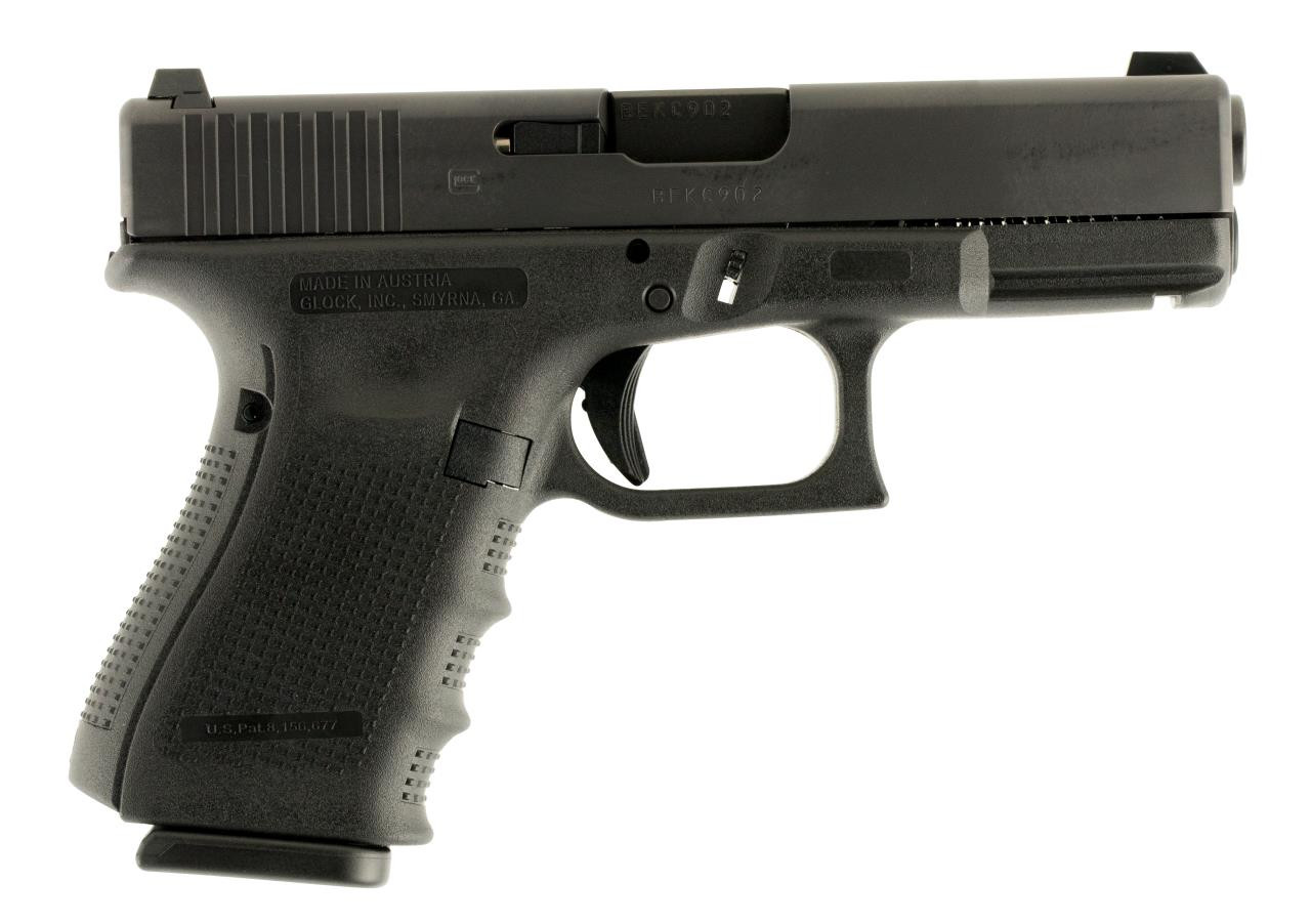 Glock PG1950701 G19 Gen 4 Double 9mm Luger   Black Interchangeable Backstrap Grip - 764503015410