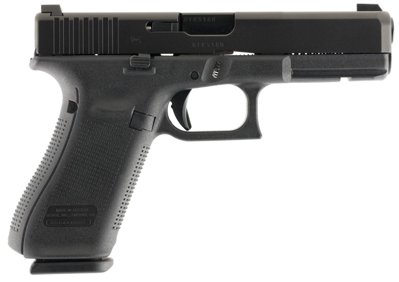 Glock PA1750703 G17 Gen5 Double 9mm Luger 4.49" 17+1 GNS Black Interchangeable Backstrap Grip Black nDLC - 764503023170