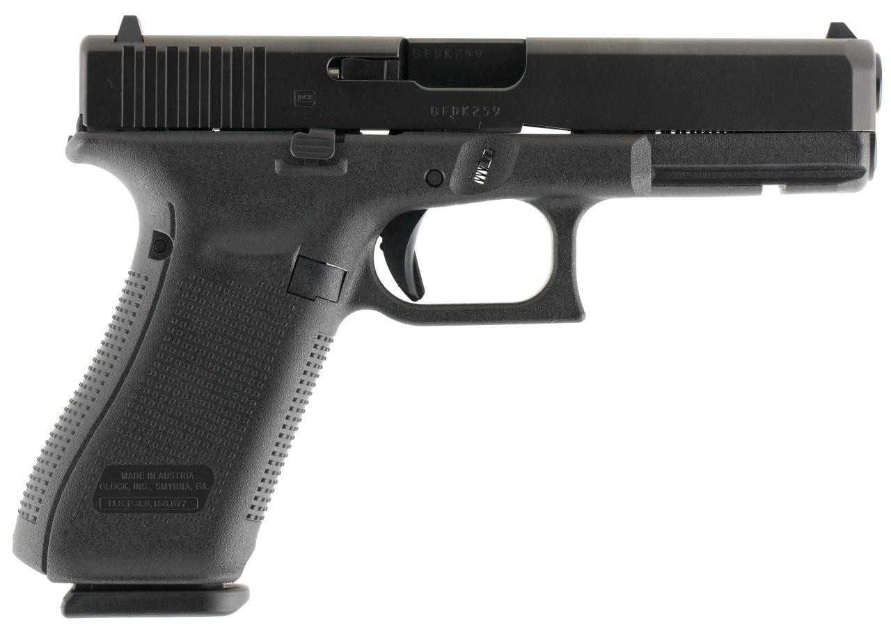 Glock PA1750201 G17 Gen5 Double 9mm Luger 4.49" 10+1 FS Black Interchangeable Backstrap Grip Black nDLC - 764503022609