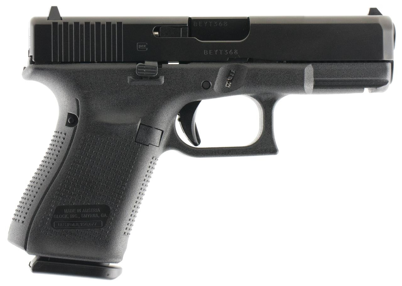 Glock PA1950201 G19 Gen5 Double 9mm Luger 4.02" 10+1 FS Black Interchangeable Backstrap Grip Black nDLC - 764503022623