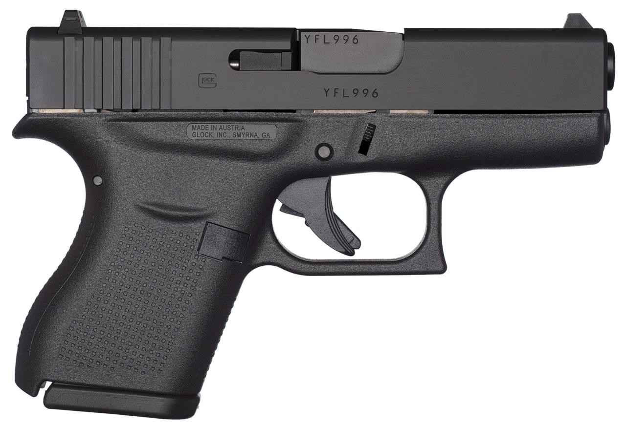 Glock PI4350201 G43 Subcompact Double 9mm Luger 3.39" 6+1 Black Polymer Grip/Frame Grip Black - 764503002533