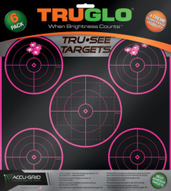 Truglo TG11P6 Tru-See Splatter 5-Bullseye Pink 6 Pack - 788130019078
