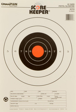Champion Targets 45723 Scorekeeper 25 Yd Pistol Slowfire 12 Pack - 766834572334