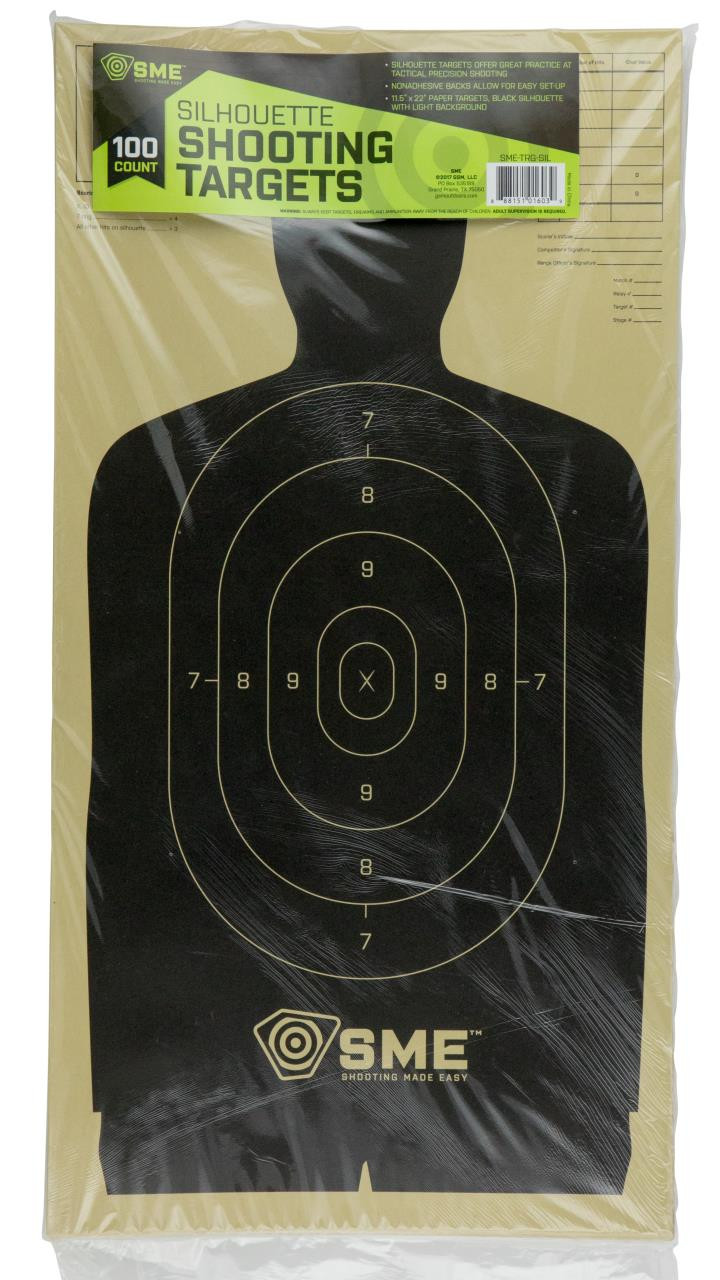 SME SMETRGSIL Silhouette Target 100 Pack - 888151016039