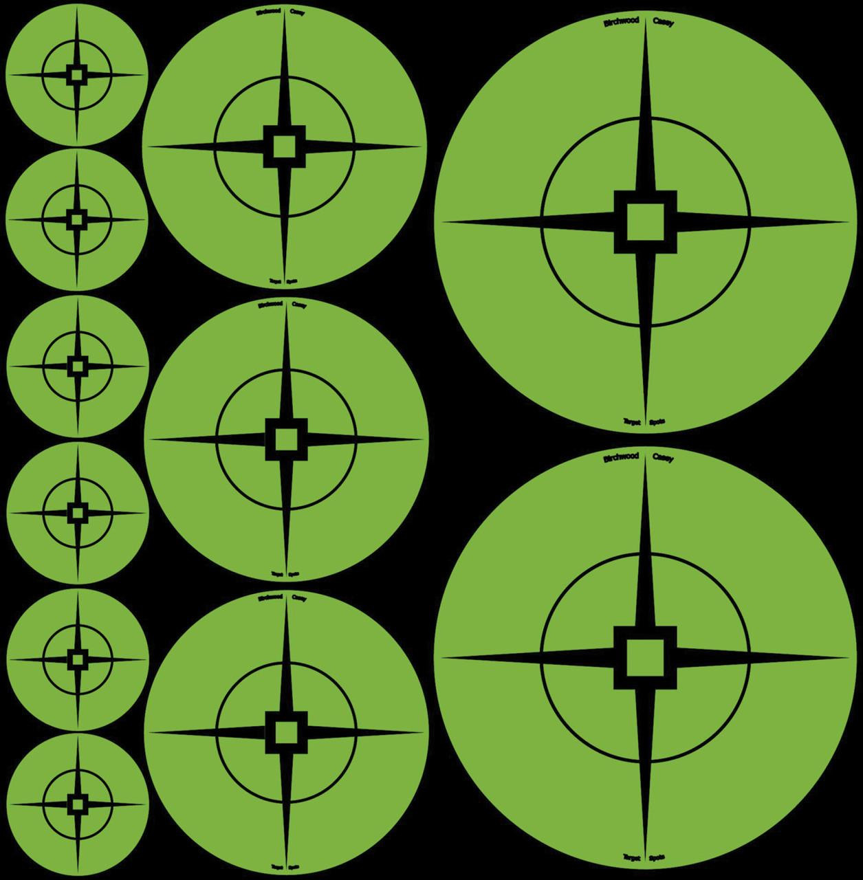 Birchwood Casey 33938 Target Spots Green Crosshair Self-Adhesive 1"-60/2"-30/3"- - 290573393832