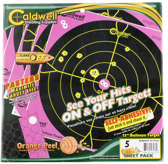 Caldwell 317-536 Orange Peel Targets Bullseye 12" Pink/Black 5 Pack - 661120175360