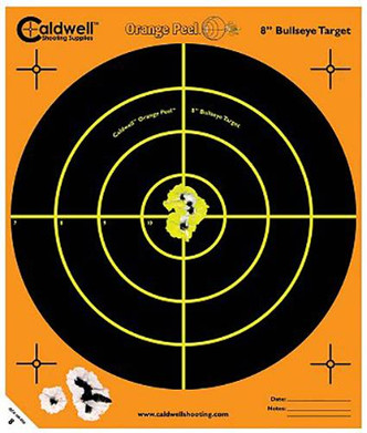 Caldwell 810-894 Orange Peel Targets Bullseye 8" 10 Pack - 661120108948