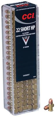 High Velocity .22 Short 27 Grain Copper Plated Hollow Point - 076683000286