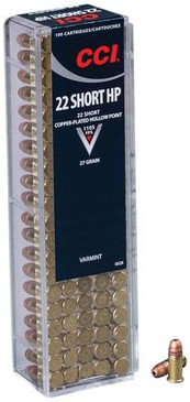 High Velocity .22 Short 27 Grain Copper Plated Hollow Point - 076683000286