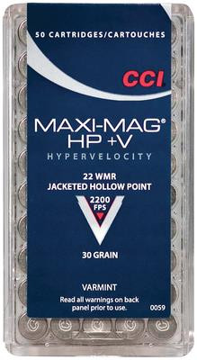 .22 Winchester Magnum Rimfire 30 Grain Jacketed Hollow Point + Velocity - 076683000590
