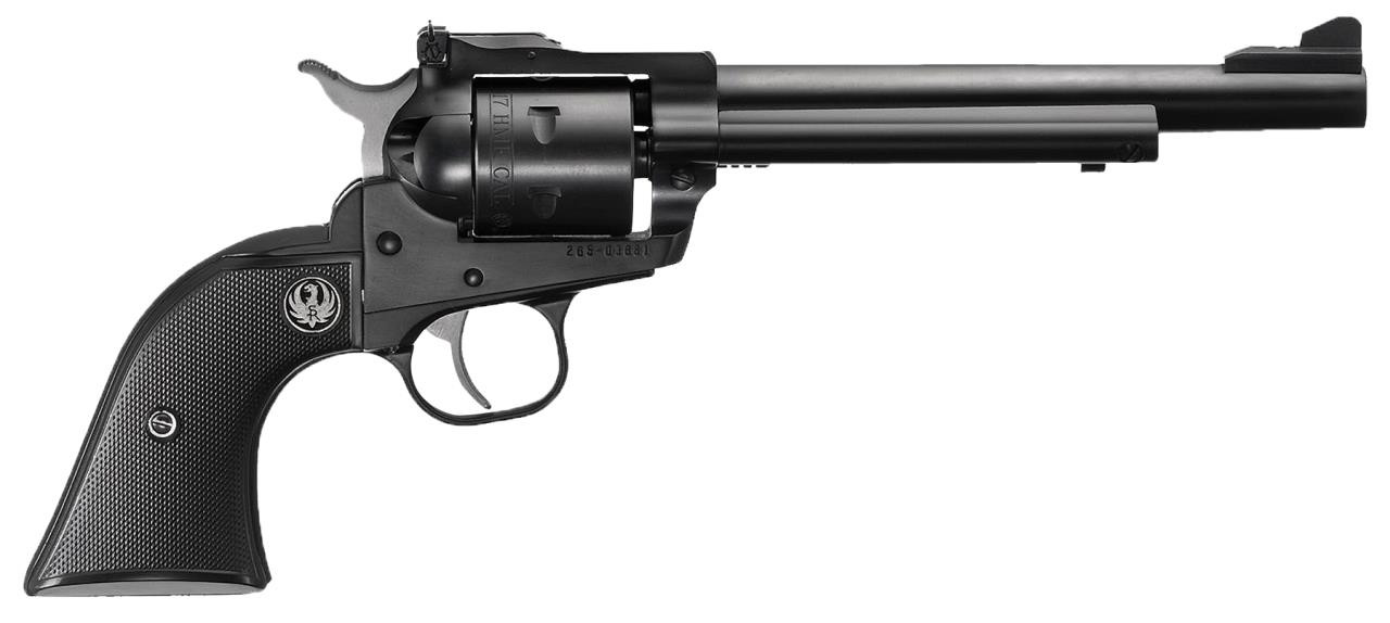 Ruger 0661 Single-Six Single 17 Hornady Magnum Rimfire (HMR) 6.5" 6 rd Black Rubber Grip Blued - 736676006618