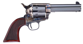 Taylors and Company 556204DE Short Stroke Smoke Wagon Navy Grip Single 357 Magnum 4.75" 6 Walnut Navy Sized Blued - 839665008584