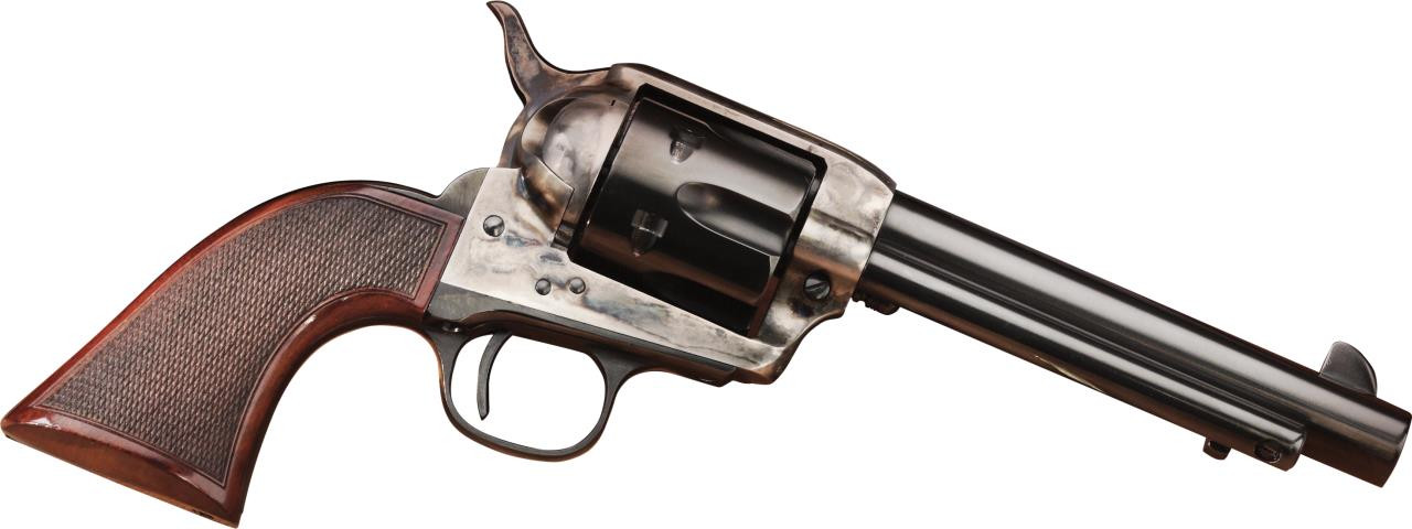 Taylors and Company 556205DE Short Stroke Smoke Wagon Navy Grip Double 357 Magnum 5.5" 6rd Walnut Blued - 839665008607