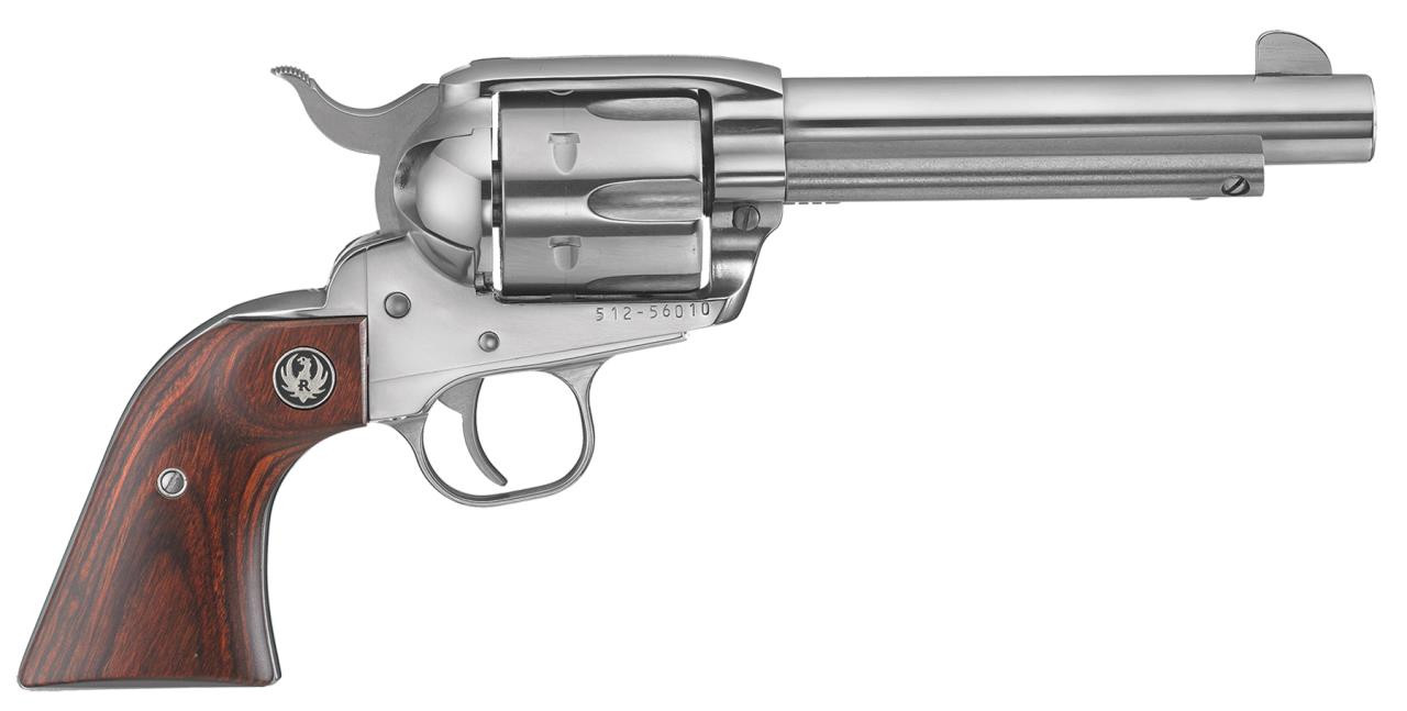 Ruger 5105 Vaquero Standard Single 45 Colt (LC) 4.6" 6 Rosewood Stainless - 736676051052