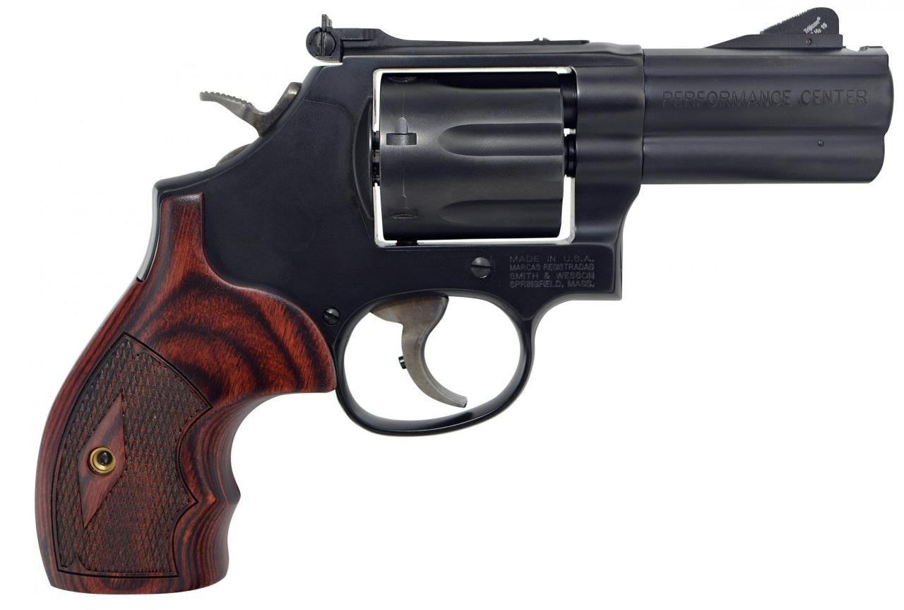 Smith & Wesson 170170 586 Performance Center L-Comp Single/Double 357 Magnum 3" 7 rd Rosewood Grip Black Carbon Steel - 221887017084
