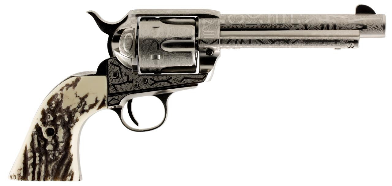 Taylors and Company OG1408 1873 Cattleman Single 45 Colt (LC) 5.5" 6 Ivory Synthetic Nickel - 839665000342