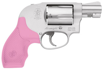 Smith & Wesson 150468 638 Airweight Single/Double 38 Special 1.875" 5 rd Pink Synthetic Grip Stainless Steel - 221881374084