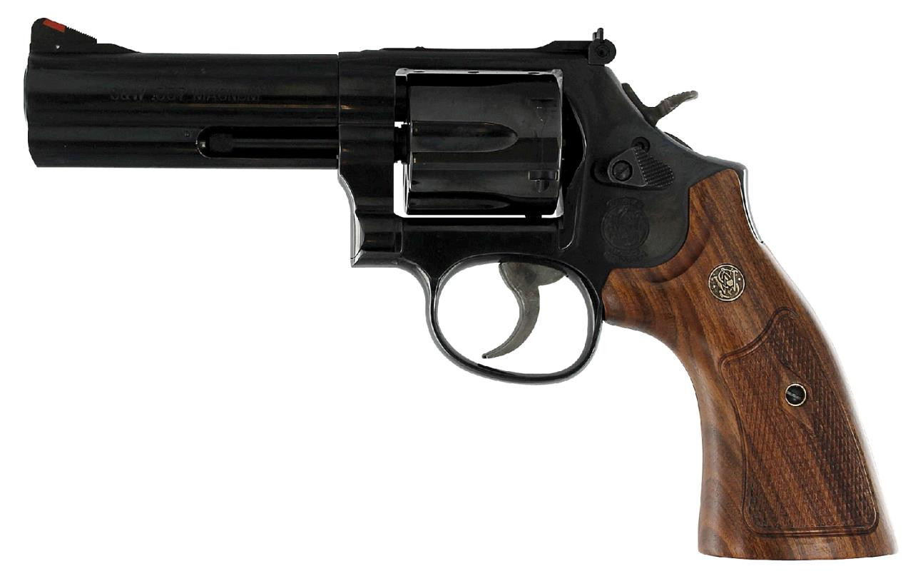 Smith & Wesson 150909 586 Classic Single/Double 357 Magnum 4" 6 rd Wood Grip Blued - 221881478102