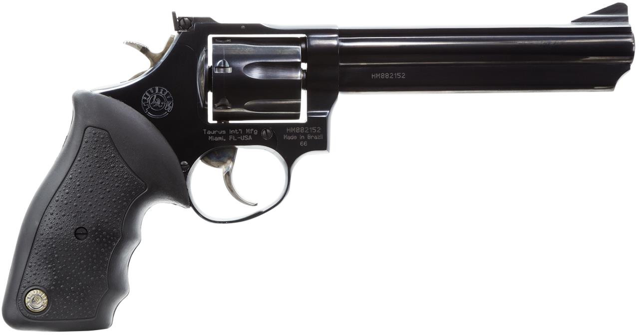 Taurus 2660061 66 Standard Single/Double AS 357 Magnum 6" 7 rd Black Rubber Grip Black - 725327200161
